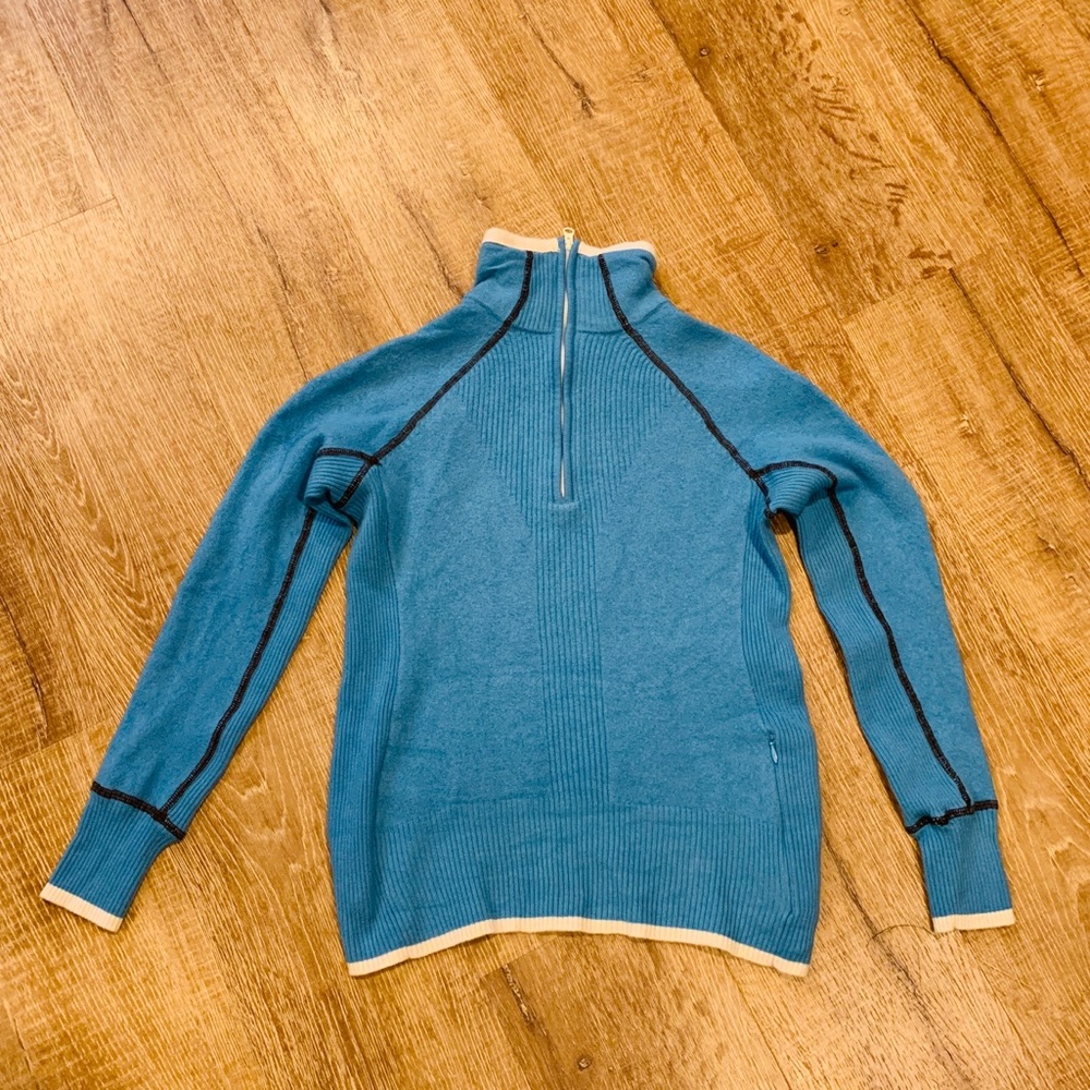 Athleta Half Zip Wool & Spandex Workout Pullover